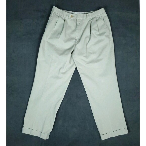 Lauren Ralph Lauren Pants Men's 34x29 Lot Of 2 Khaki Preppy 100% Cotton Cuffed - Picture 3 of 13